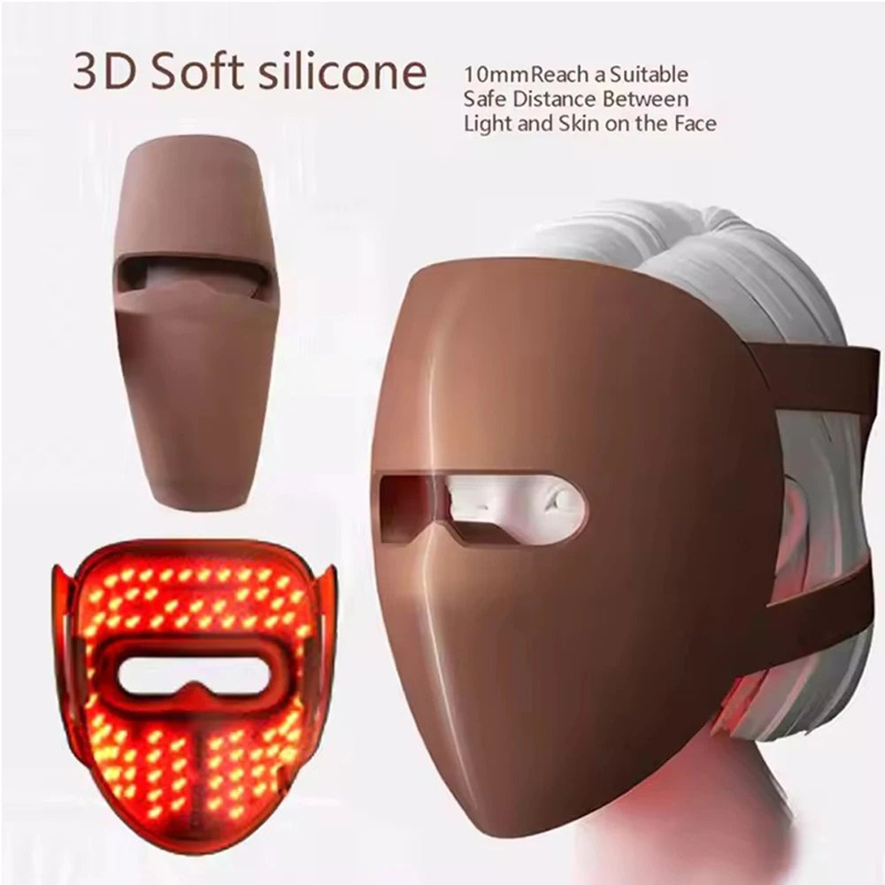 Home Use Red Light Therapy LED 4 Colors Facial Mask Skin Moisturize Rejuvenation Wrinkle Removal Anti Acne Shrink Pores Salon