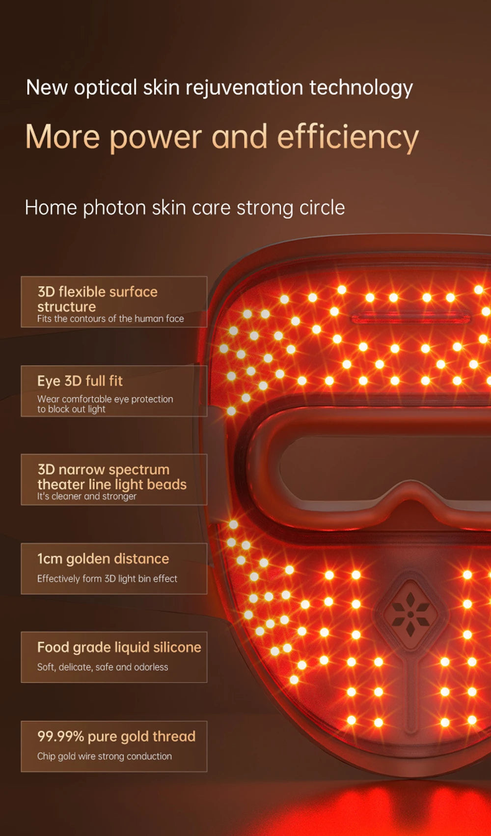 Home Use Red Light Therapy LED 4 Colors Facial Mask Skin Moisturize Rejuvenation Wrinkle Removal Anti Acne Shrink Pores Salon