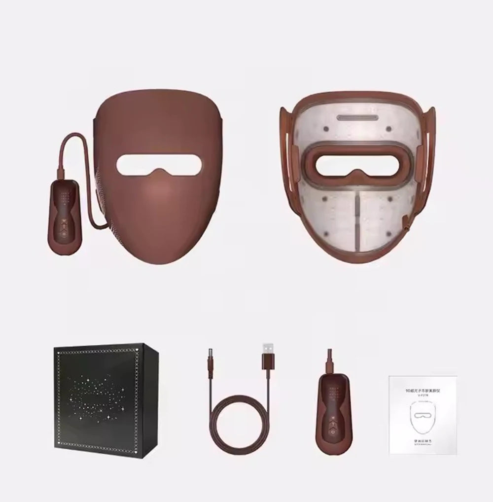Home Use Red Light Therapy LED 4 Colors Facial Mask Skin Moisturize Rejuvenation Wrinkle Removal Anti Acne Shrink Pores Salon