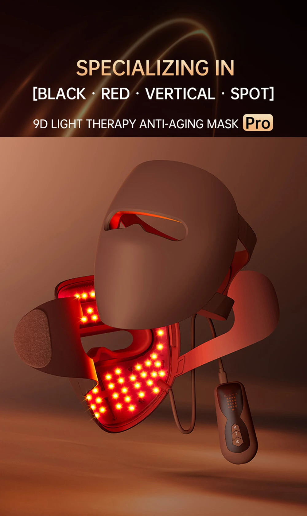 Home Use Red Light Therapy LED 4 Colors Facial Mask Skin Moisturize Rejuvenation Wrinkle Removal Anti Acne Shrink Pores Salon
